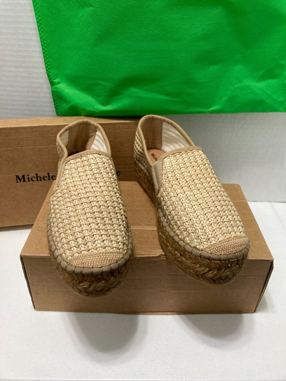 NWBox Michele Lopriore Milano Vanessa Spadrille Shoes Platform Raffia Luxury 38 - Picture 2 of 16